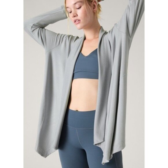 Athleta 2X Pranayama Restore Modal Wrap Storm Cloud Gray Sweater 2X - Picture 6 of 8